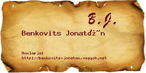 Benkovits Jonatán névjegykártya
